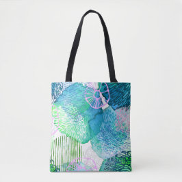 Bolso De Tela Acuarela floral moderna abstracta