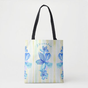 Bolso De Tela Acuarela floral personalizado