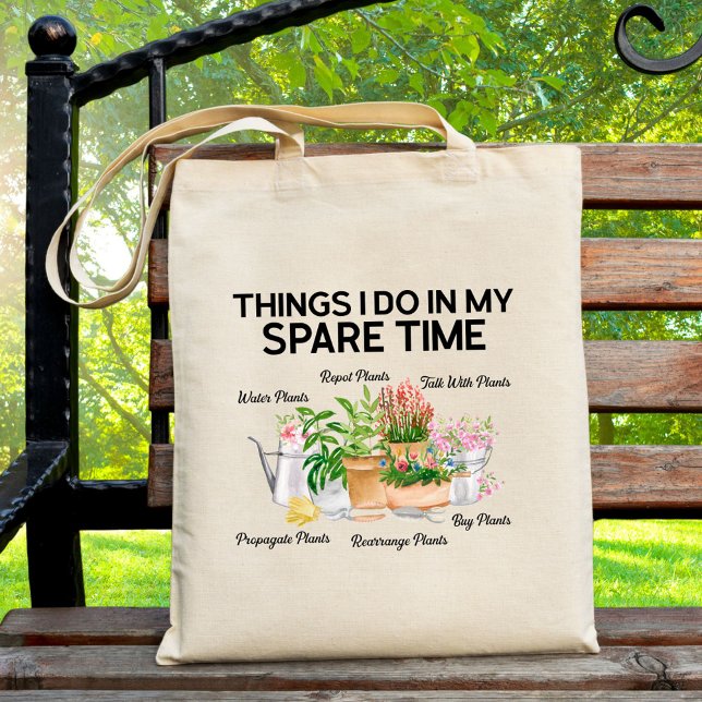 Bolso De Tela Acuarela Floral Planta Funny Cita Gardening (In situ)