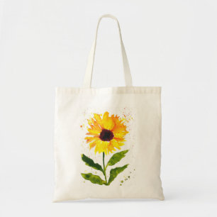 Bolso De Tela Acuarela girasoles amarillos flores acuarela