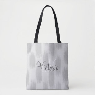 Bolso De Tela Acuarela gris abstracta moderna y elegante persona