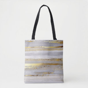 Bolso De Tela acuarela gris de lujo y textura dorada