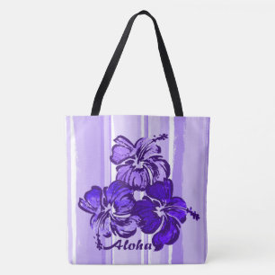 Bolso De Tela Acuarela Hibiscus Hawaii Reversible Beach Bag