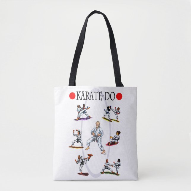 Bolso De Tela acuarela ilustracion la diversidad de karate do (Anverso)
