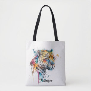 Bolso De Tela Acuarela jaguar