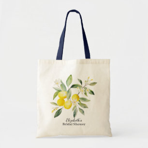 Bolso De Tela Acuarela Limón Mediterráneo
