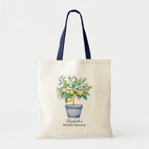 Bolso De Tela Acuarela Limón Mediterráneo