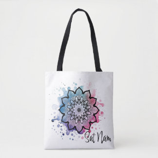 Bolso De Tela Acuarela Mandala Sat Nam Tote Bag