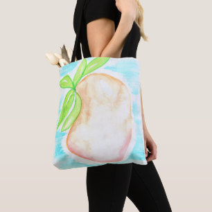 Bolso De Tela Acuarela Mango Pintado a Mano Tropical Cocina
