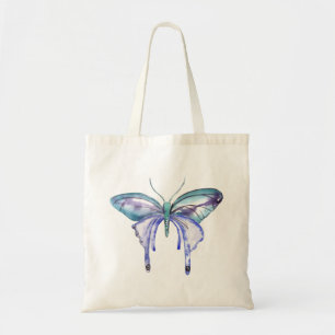 Bolso De Tela acuarela marrón azul morado