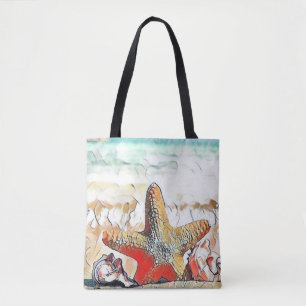 Bolso De Tela Acuarela moderna de los castillos Naranjas