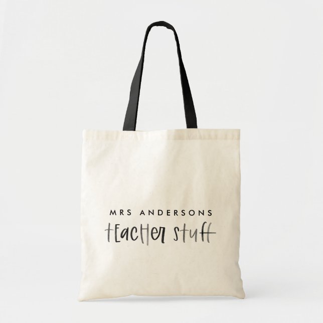 Bolso De Tela Acuarela moderna regalo para profesores con presup (Frente)