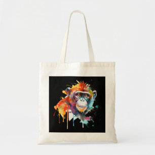 Bolso De Tela Acuarela Monkey Colorful Wildlife Animal Lover