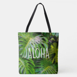 Bolso De Tela Acuarela Monstera Aloha Hawaiian Beach Bag
