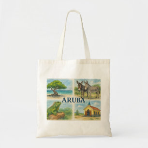 Bolso De Tela Acuarela multivista de Aruba