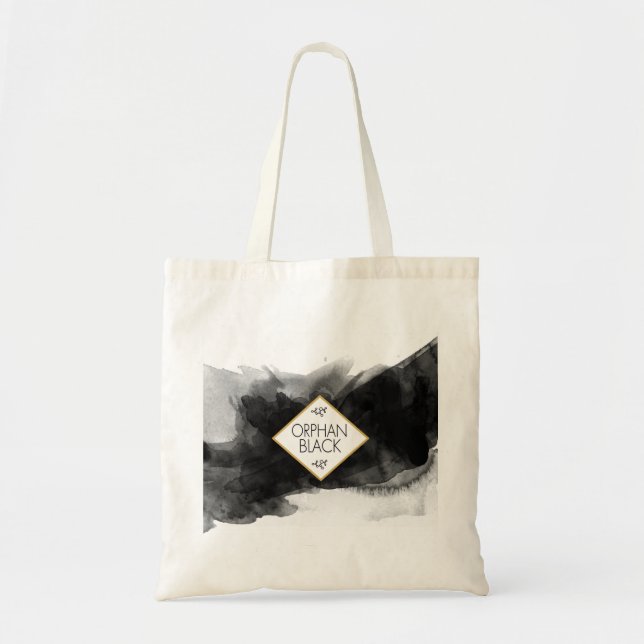 Bolso De Tela Acuarela negra negra huérfana (Frente)