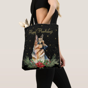 Bolso De Tela Acuarela Perro Lindo Feliz Howlidays
