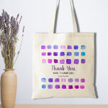 Bolso De Tela Acuarela personalizada Gracias profesor<br><div class="desc">Diga Gracias a su profesor con esta bolsa de tote que está decorada con un patrón de acuarela en tonos morados. Personalizable fácil. Para seguir editando, utilice la Herramienta de diseño para cambiar el tipo de letra, el tamaño de la fuente o el color. Porque creamos nuestra obra de arte...</div>