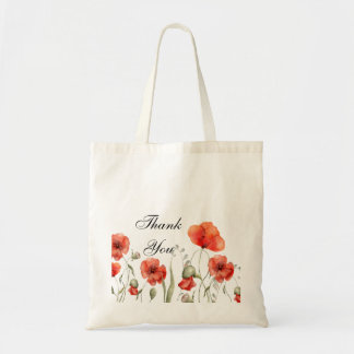 Bolso De Tela Acuarela Poppy Rojo