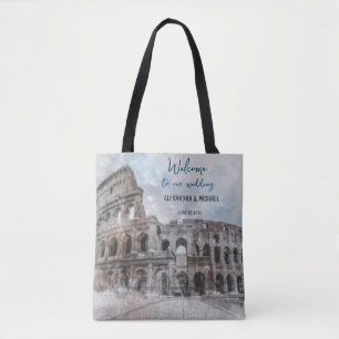 Bolso De Tela Acuarela Roma, Italia