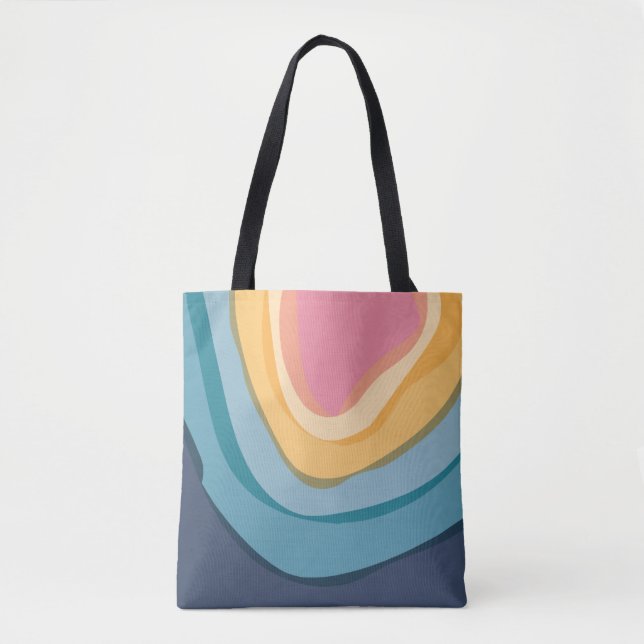 Bolso De Tela acuarela rosa azul moderna (Anverso)