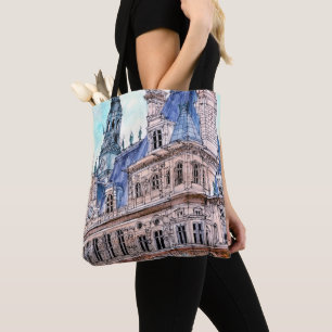 Bolso De Tela Acuarela Rustic Hotel de Ville de los destinos el