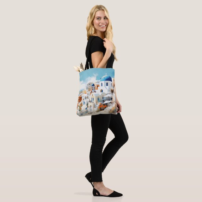 Bolso De Tela Acuarela Santorini (Puesto)