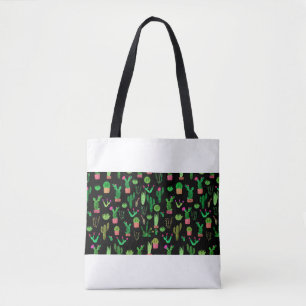 Bolso De Tela Acuarela sin foco cactus patrón planta retrogro