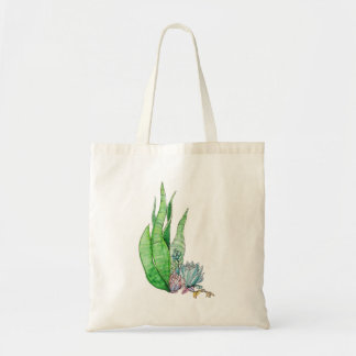 Bolso De Tela Acuarela Suculentas Botánica Verdor