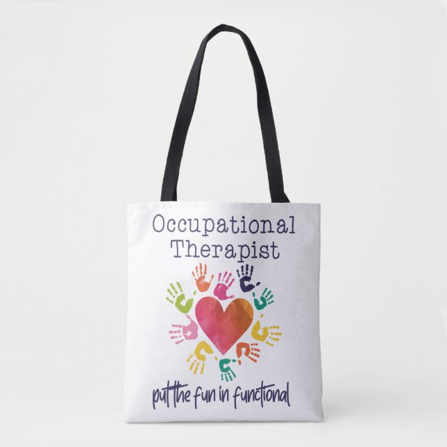 Bolso De Tela Acuarela Terapia Ocupacional La Diversión En (Anverso)