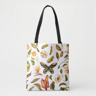 Bolso De Tela Acuarela tropical Vintage con objeto aislado