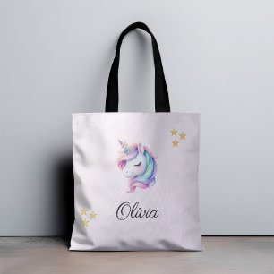 Bolso De Tela Acuarela unicornio mágica