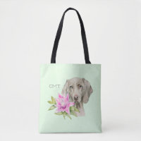 Acuarela Weimaraner Dog and Lily| Monograma