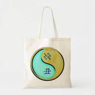 Bolso De Tela Acuario & Buey de Metal