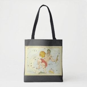 Bolso De Tela Acuario, Constelación Vintage, Espejo de Urania