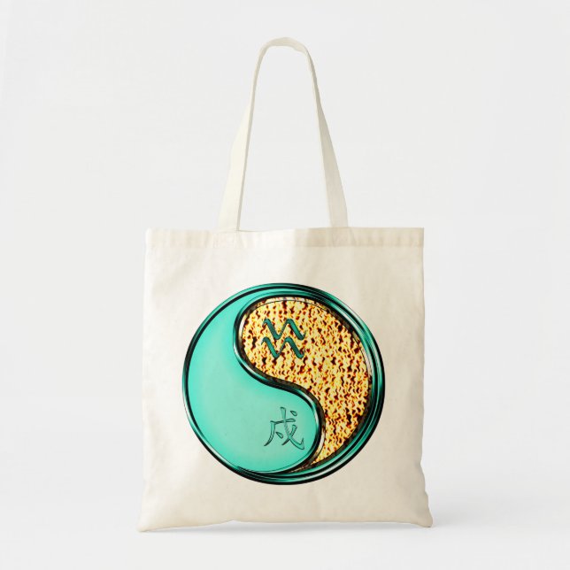 Bolso De Tela Acuario & Perro de Fuego (Frente)