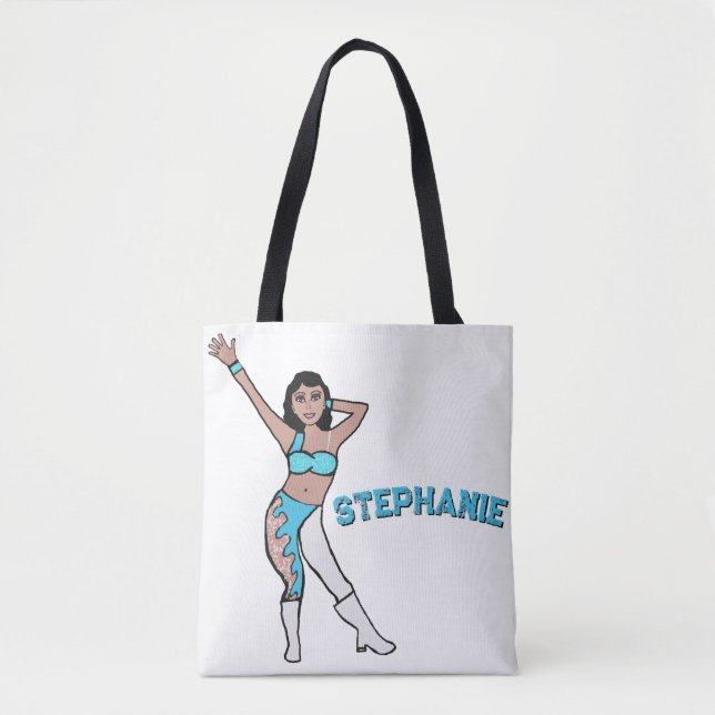 Bolso De Tela Add A Name Aqua Swirl #2 (Anverso)