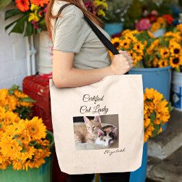Bolso De Tela Add Your Photo Cat Lady Gym Tote Bag