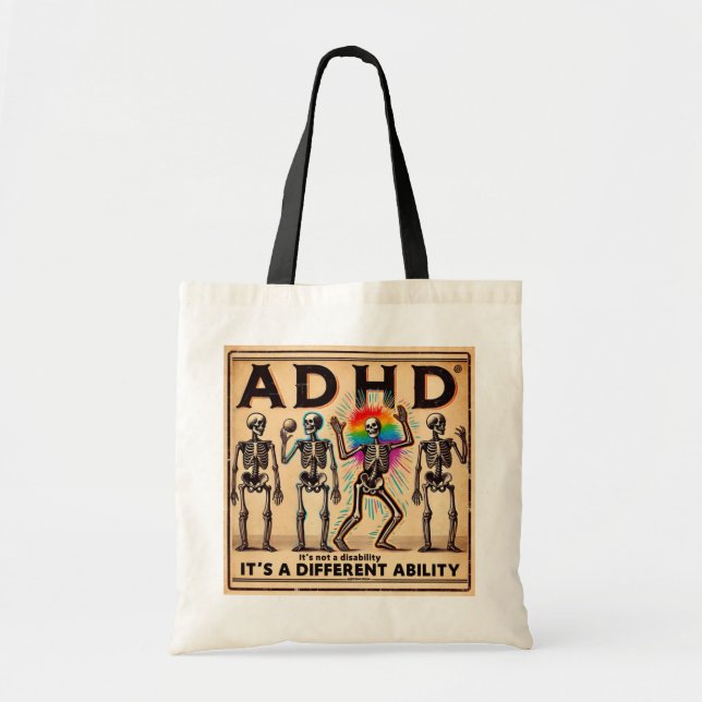 Bolso De Tela adhd burnout club (Frente)
