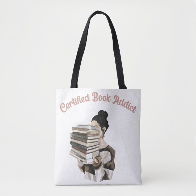 Bolso De Tela Adicto a los libros certificado (Anverso)