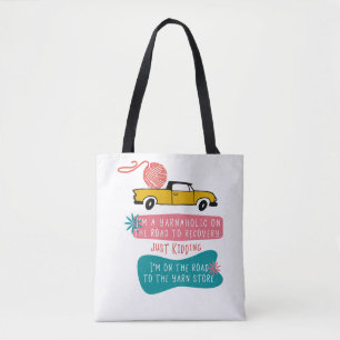 Bolso De Tela Adicto al hilo Dicho divertido con hilo de punto e