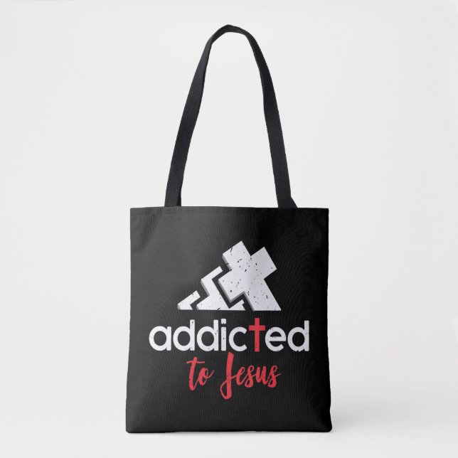Bolso De Tela Adictos a Jesús - Hombres cristianos dan T-Shi (Anverso)