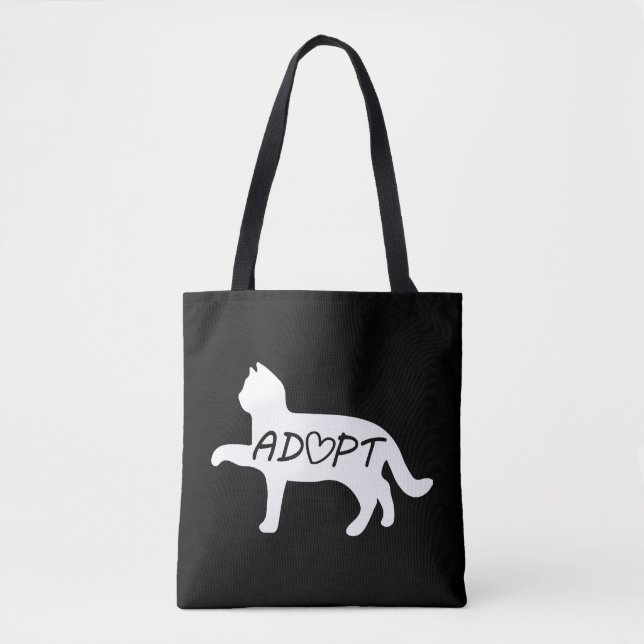 Bolso De Tela Adoptar gato (Anverso)
