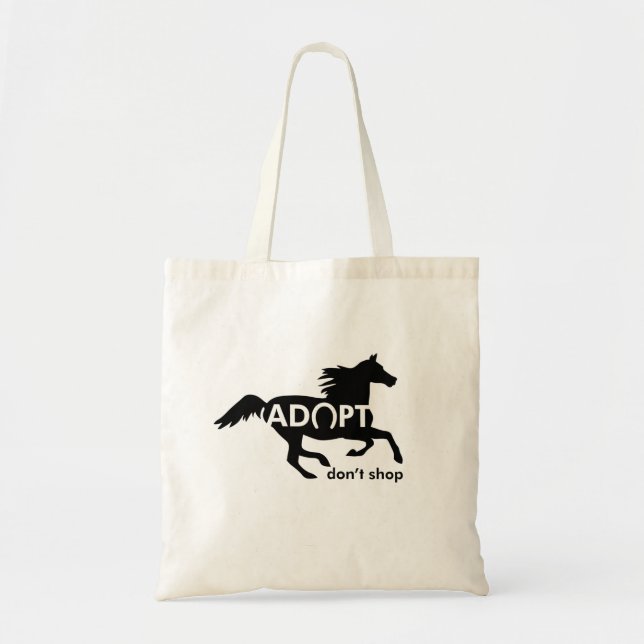 Bolso De Tela Adoptar no comprar caballo (Frente)