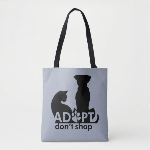 Bolso De Tela Adoptar No Comprar Gato De Perro