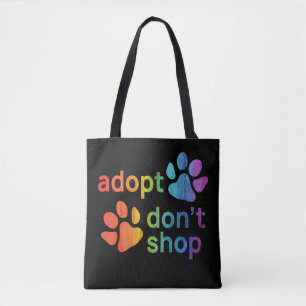 Bolso De Tela Adoptar no comprar hojas de arco iris