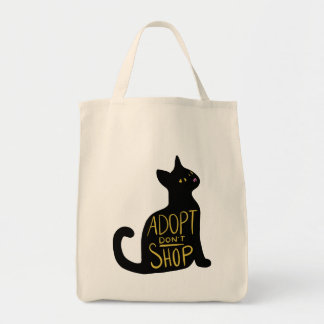 Bolso De Tela Adoptar no comprar salvamento de gato