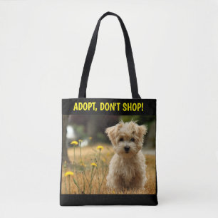 Bolso De Tela Adoptar, no comprar Tote de cachorro