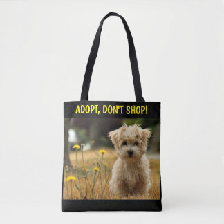 Bolso De Tela Adoptar, no comprar Tote de cachorro