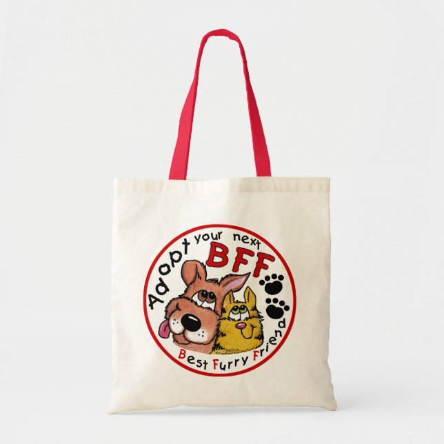 Bolso De Tela Adoptar su próximo BFF (Frente)